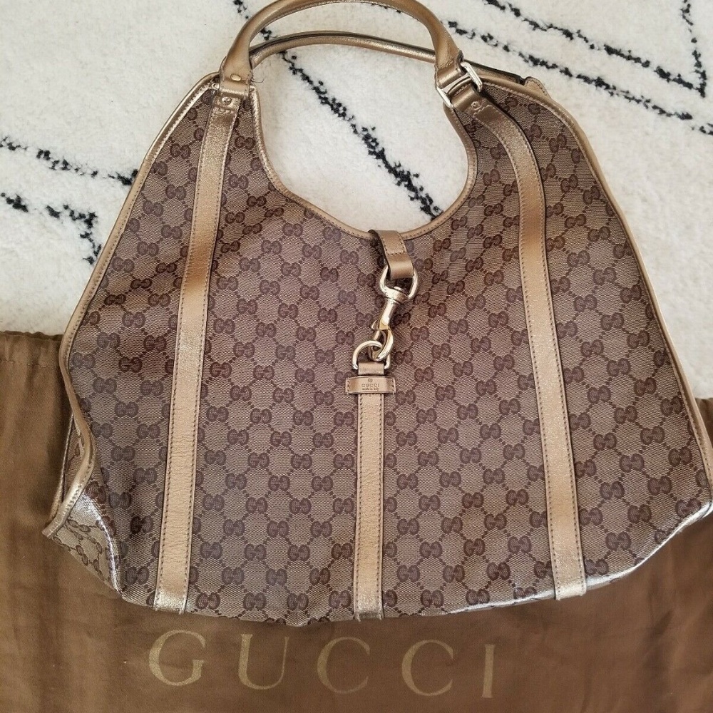 Authentic Gucci GG Crystal Joy D-Ring Large Bardot